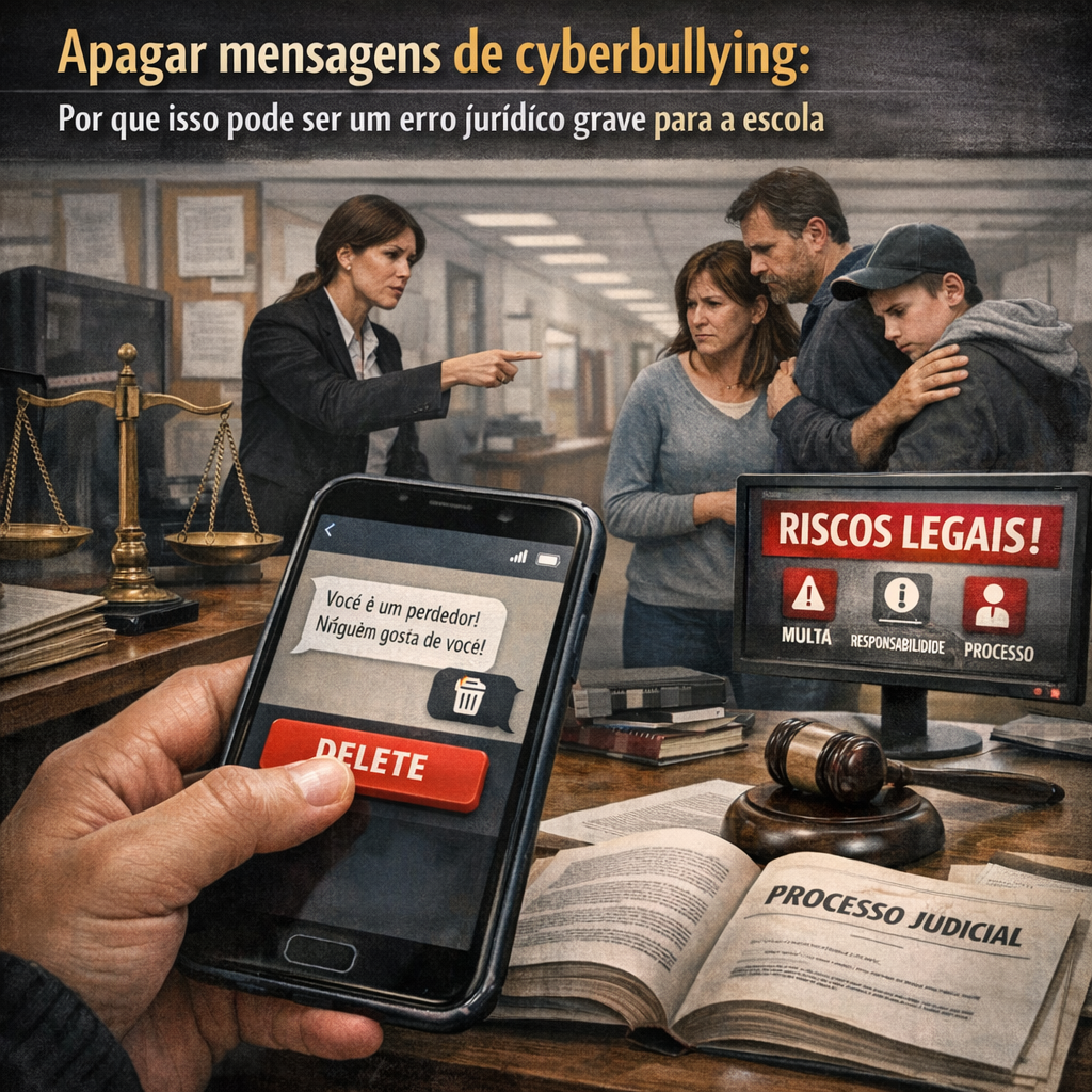 Imagem do Artigo: Apagar mensagens de cyberbullying: por que isso pode ser um erro jurídico grave para a escola
