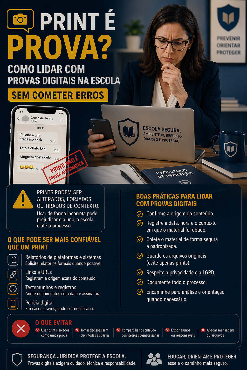 Imagem do Artigo: Print é prova? Como lidar com provas digitais na escola sem cometer erros