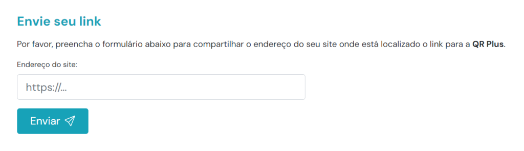 Formulário de envio de link para análise