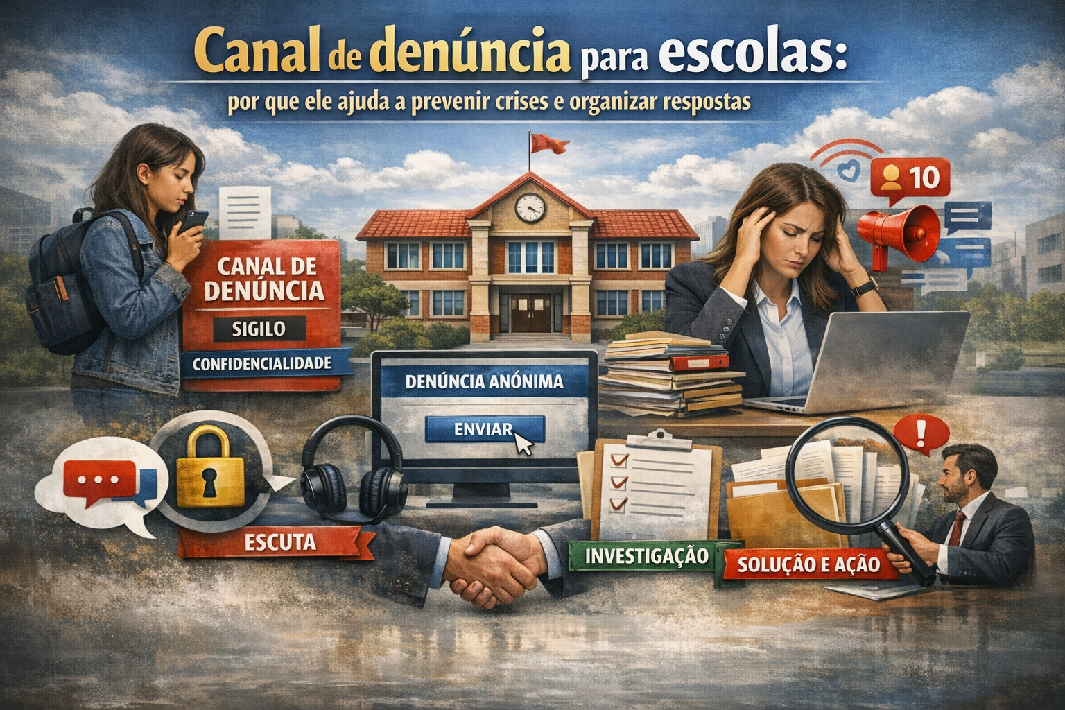 Imagem do Artigo: Canal de denúncia para escolas: por que ele ajuda a prevenir crises e organizar respostas