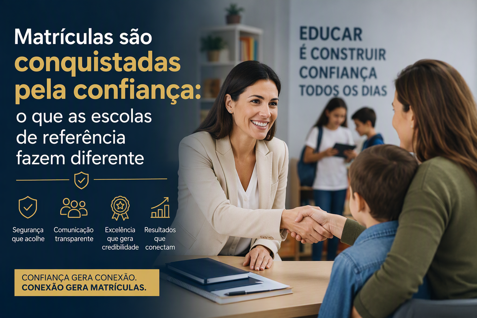 Imagem do Artigo: Matrículas são conquistadas pela confiança: o que as escolas de referência fazem diferente