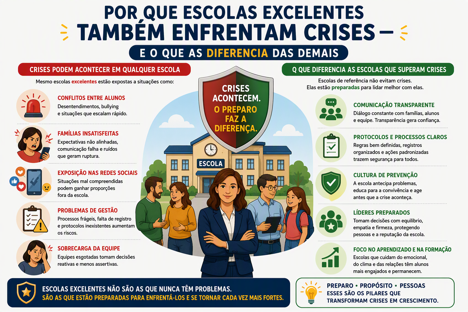 Imagem do Artigo: Por que escolas excelentes também enfrentam crises – e o que as diferencia das demais